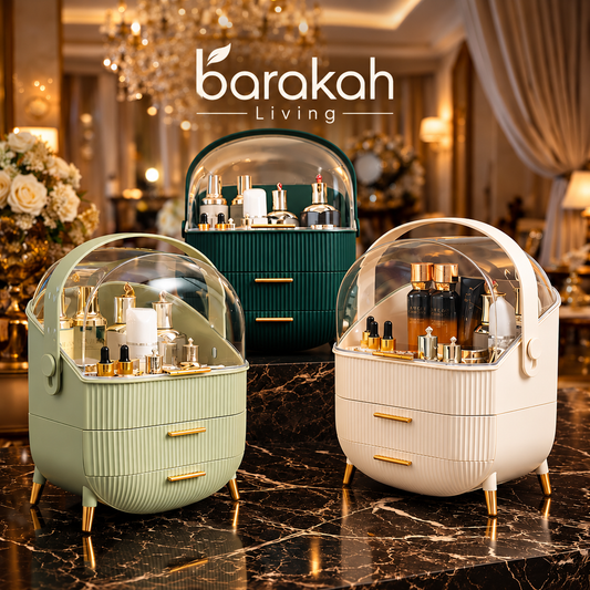 Portable Cosmetic Organizer with Lid & Drawers