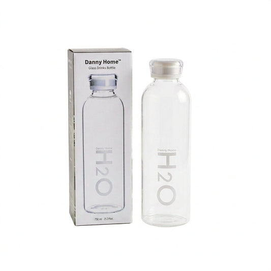 Clear Glass Water Bottle with Leak-Proof Cap – 750ml