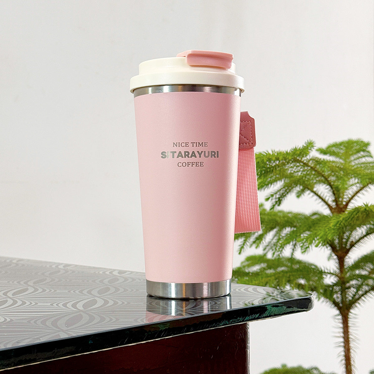 SITARAYURI 560ml travel mug in Pastel Pink