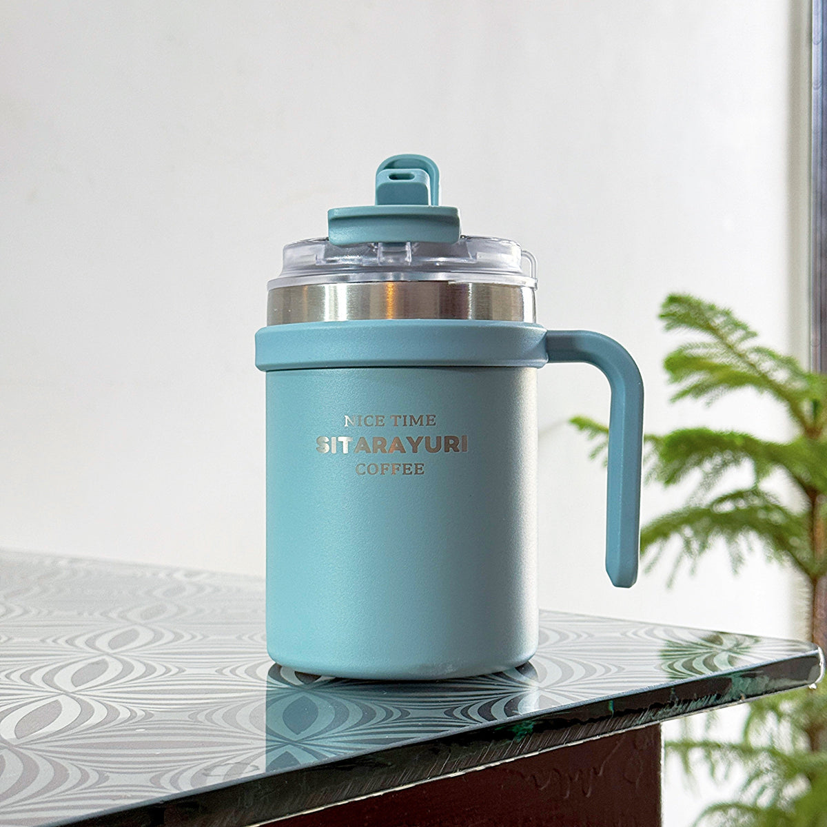 SITARAYURI 500ml insulated mug in Pastel Blue