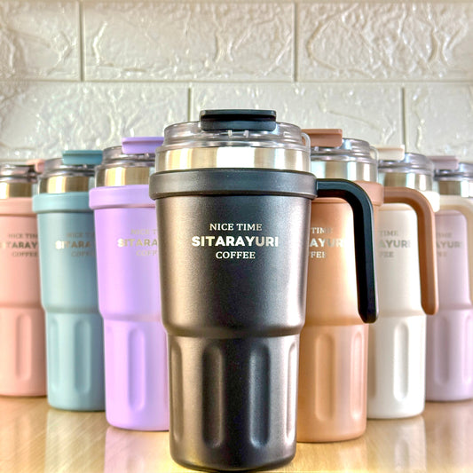 SITARAYURI 600ml double wall insulated tumbler with handle