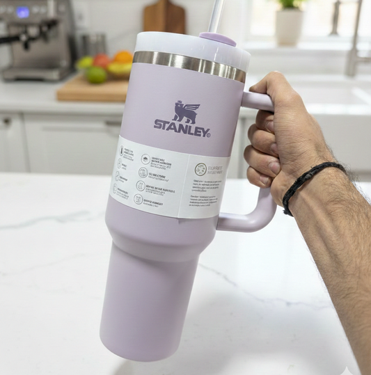 40oz Tumbler with Handle & Straw