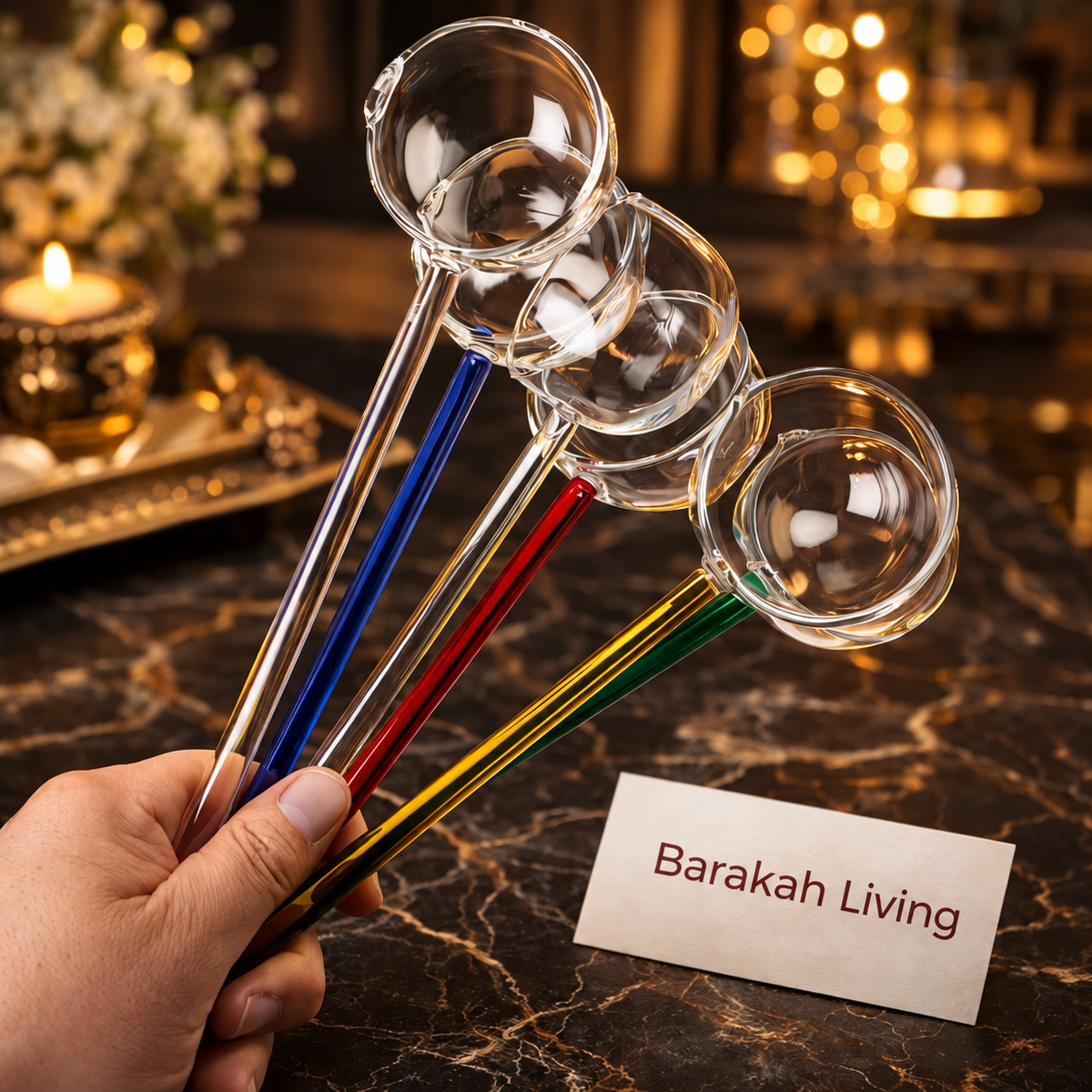 Heat-Resistant Borosilicate Glass Tarka Spoon