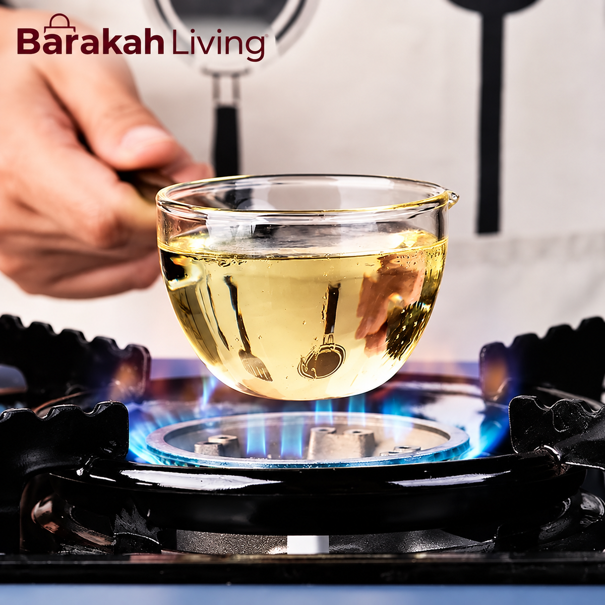 Heat-Resistant Borosilicate Glass Tarka Spoon
