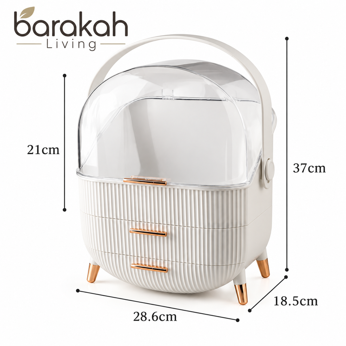 Portable Cosmetic Organizer with Lid & Drawers