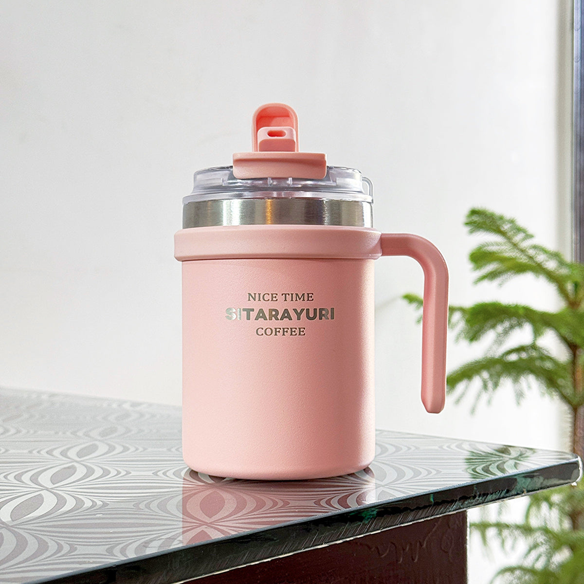 SITARAYURI 500ml insulated mug in Pastel Pink