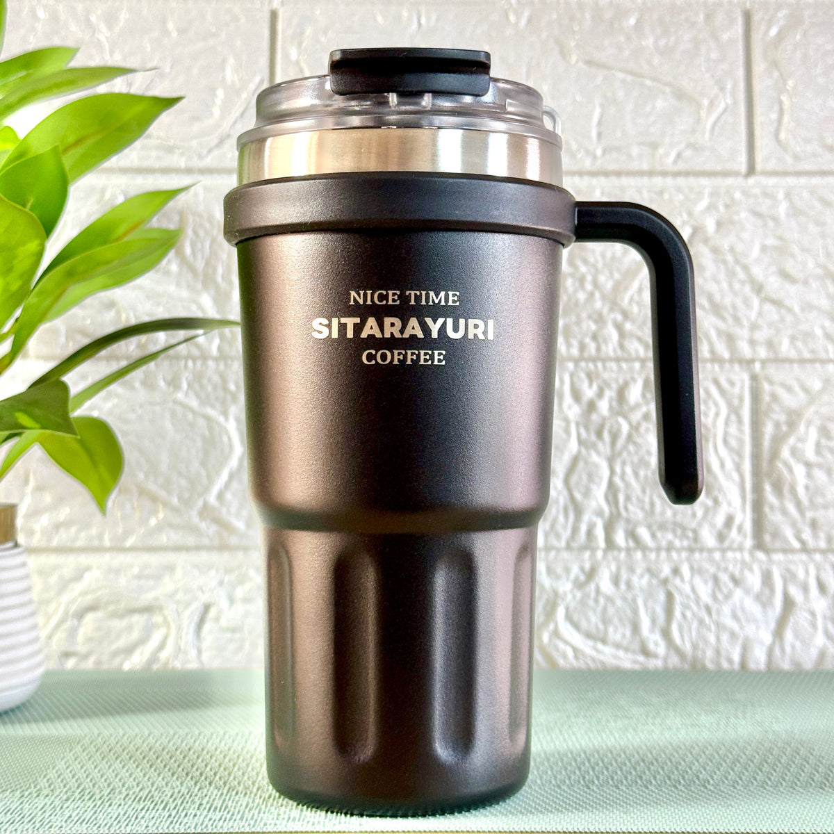 SITARAYURI 600ml handle tumbler in Black
