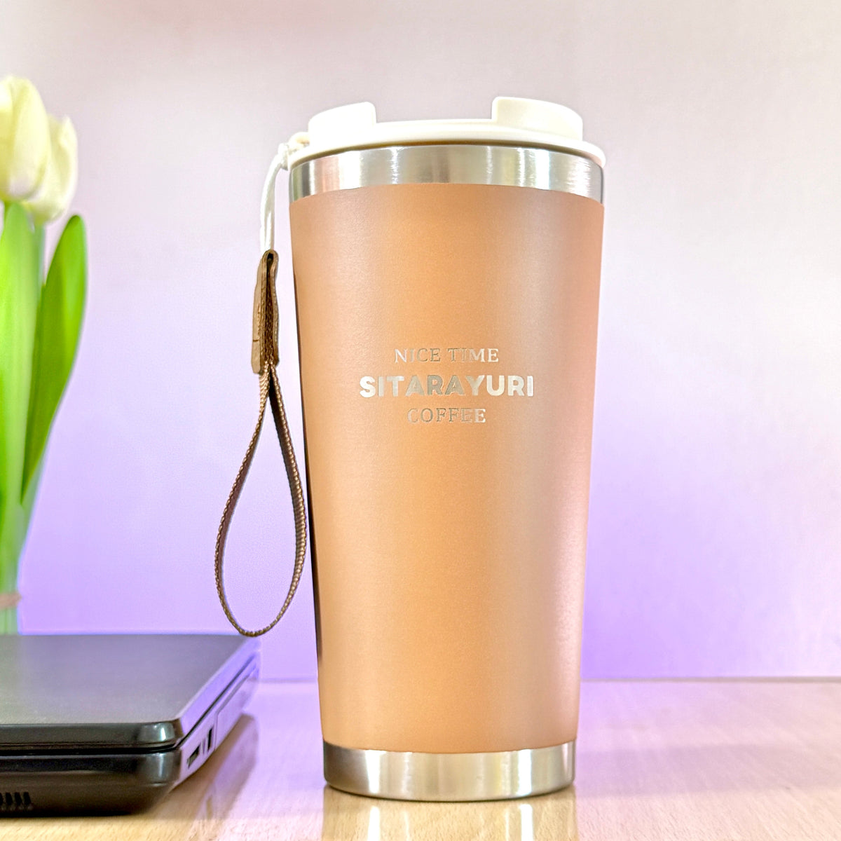 SITARAYURI 580ml insulated mug in Brown
