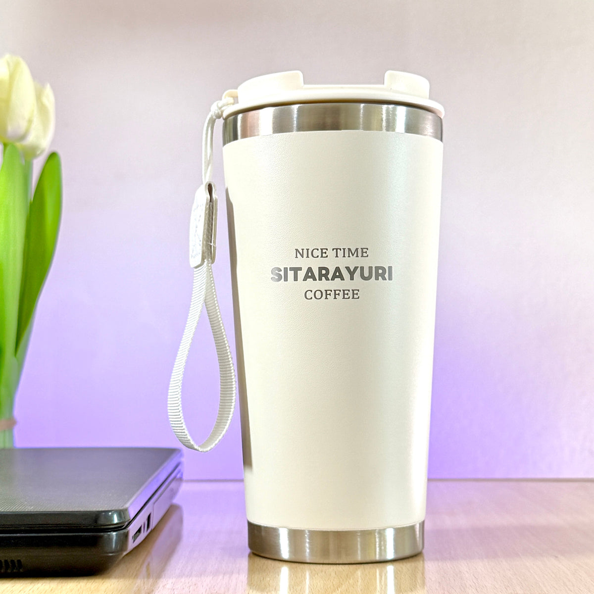 SITARAYURI 580ml insulated mug in Off White