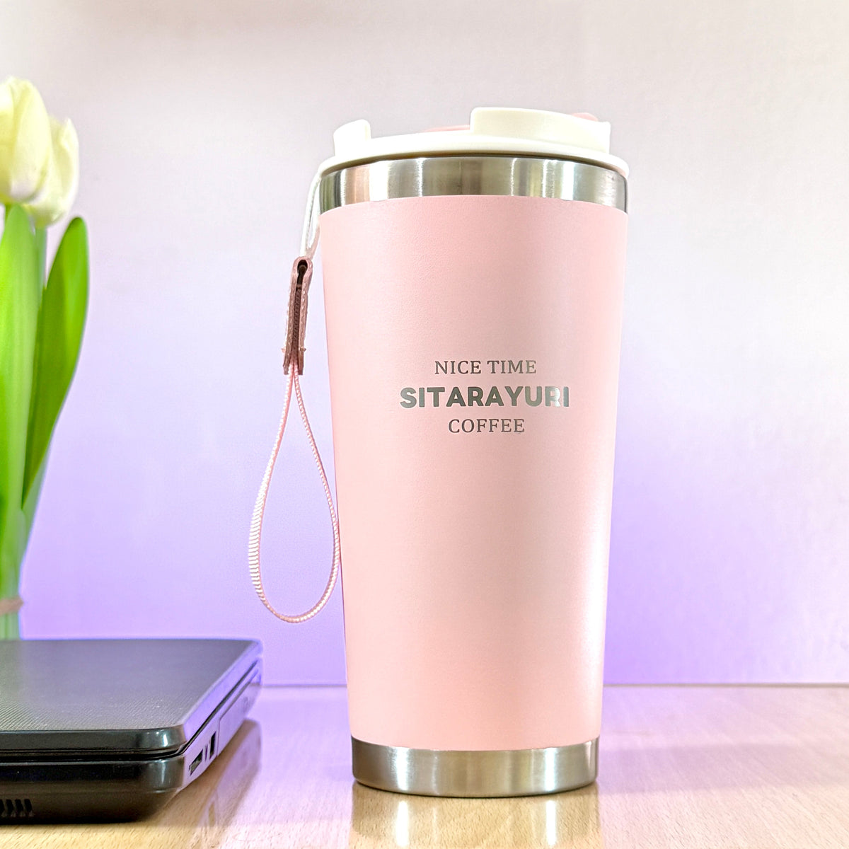 SITARAYURI 580ml insulated mug in Pastel Pink