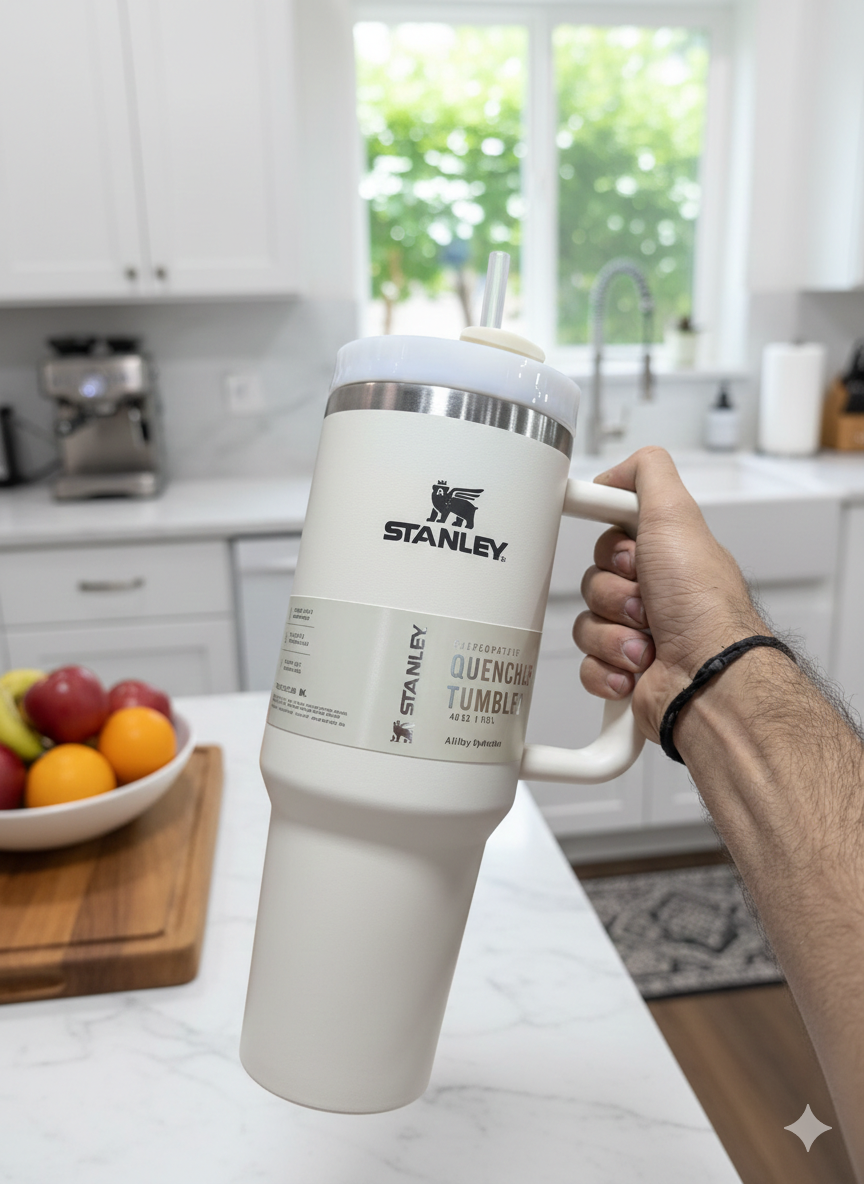 40oz Tumbler with Handle & Straw